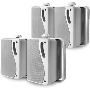 3.5'' Passive Outdoor Speakers Wired ,400W  Mountable Wall Mount Speakers with  Sound,-Weather Durability,for Patio Marine Boat Garage Indoor(White 2 Pairs)