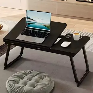 Multifunctional Lap Desk with Cup Holder, Adjustable HeightFolding Bed Table Tray, Portable Ergonomic Laptop Stand forWriting, Meals, Reading, Home Office Couch Bed Floor Use#Summervibes