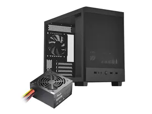 Rosewill Micro ATX Mini PC Computer Case with Pre-Installed 400W Power Supply | Left Temper Glass Side Panel | Front and Side Mesh | 240mm & 280mm Radiator Support | 1 x USB 2.0 | 2 x USB 3.0 | 1 x 120mm PWM Rear Fan | FBM-Z2-400