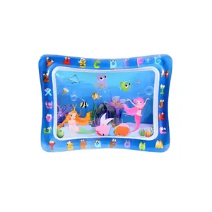 Inflatable  Water Play Toy,Inflatable Support Tummy Time Water Mat，Lightweight Air-Filled Edge Play Mat，Leakproof PVC Inflatable Frame Sensory Mat,Holiday  Shower Gift