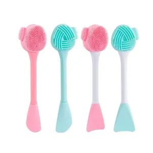 4 Pack Silicone Facial Cleansing Brush – 4-in-1 Dual-Ended Exfoliating Face Scrub Brush for Deep Pore Cleansing, Skincare & Massage