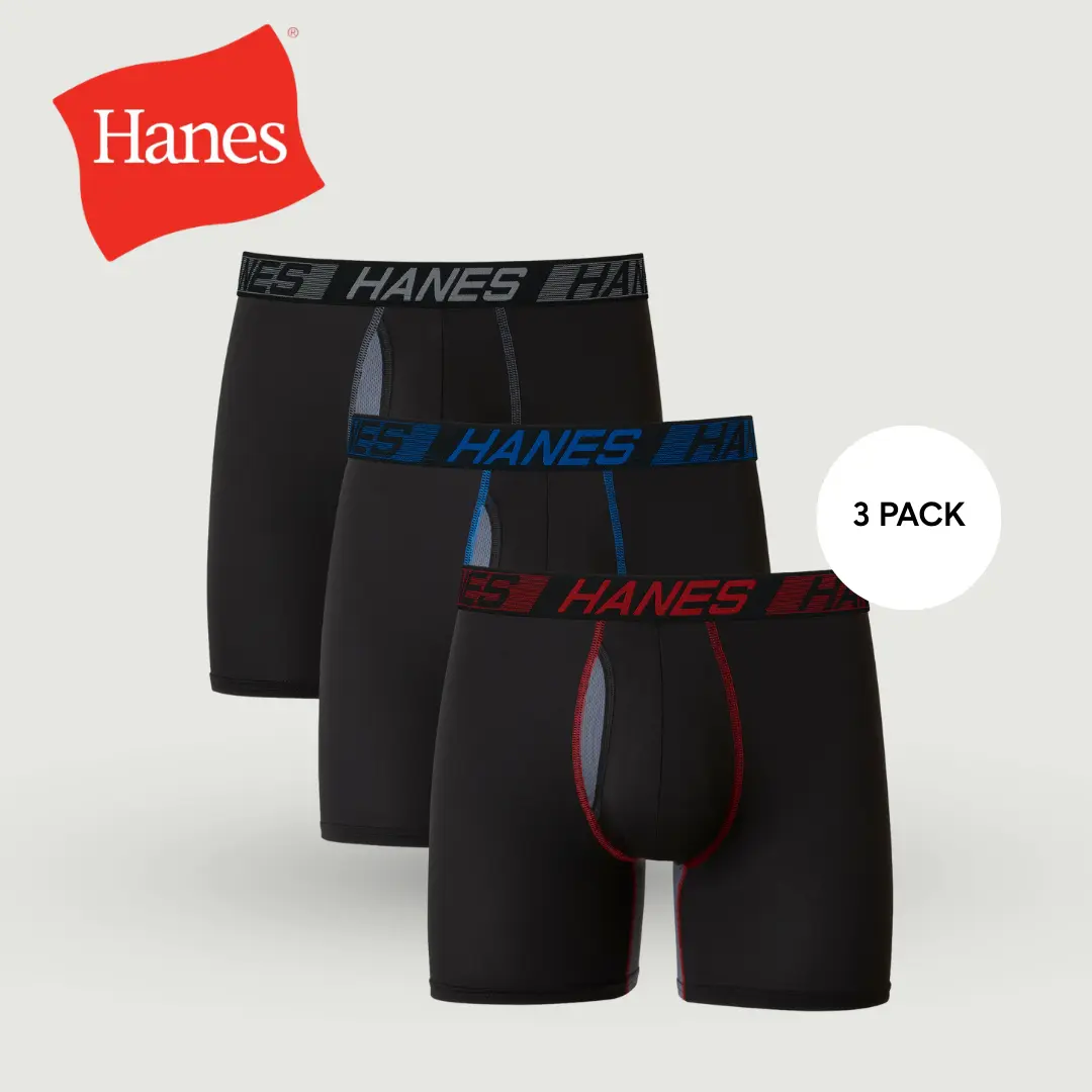Hanes Men's Underwear Boxer Briefs Pack, 3-Pack X-Temp, Total Support Pouch Hanes Men's Underwear Boxer Briefs Pack, 3-Pack X-Temp, Total Support Pouch