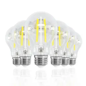 LED Edison Light Bulb 60 Watt Equivalent E26, Vintage Clear Light Bulbs 6W 700 Lumen, A19 LED Filament for outdoor Ceiling Light Fixture Non-dimmable, 6 Pack