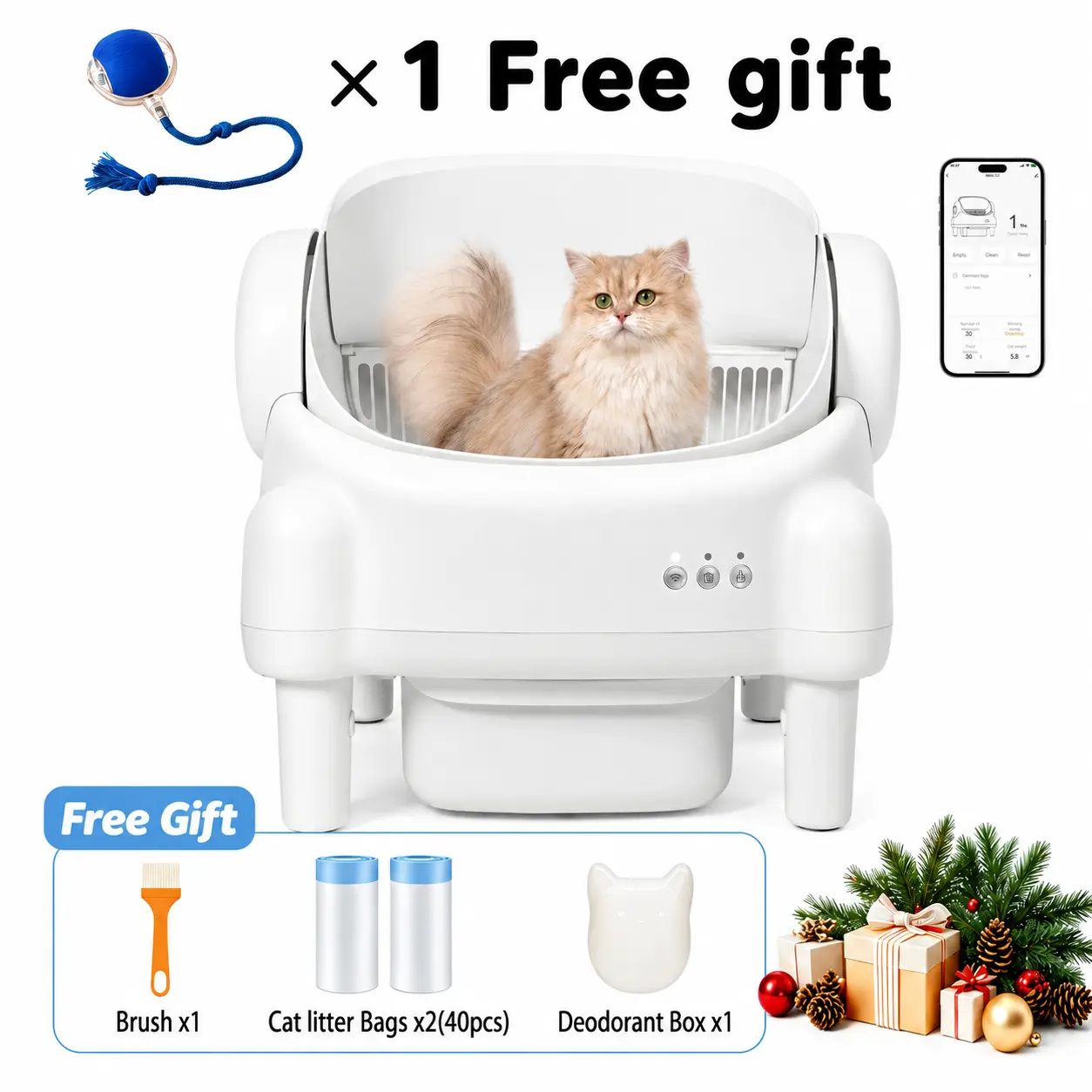 TAYACICY Open-Top Automatic Litter Box - Best-Selling Smart Self-Cleaner with Infrared Sensor, Gravity Safety Sensor, 2.4G WiFi Data, Smart App Control, Odor Lock, Universal Fit