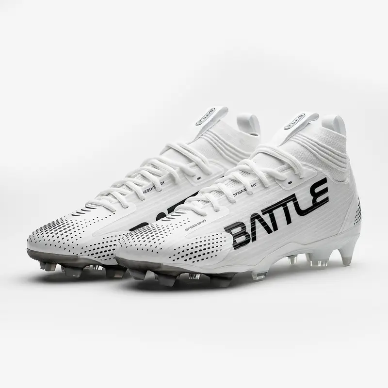 BATTLE ASTROFLY ホワイト アメフト スパイク 29cm 12 AstroFly Battle Cleats - White with Neon Green Laces - Elite Speed