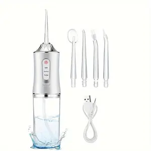 Rechargeable Water Flosser, Portable Oral Irrigator with 4 Counts Nozzles & 3 Modes, Water Teeth Cleaner, Oral Care Tool for Home & Travel, Dental Water Flosser