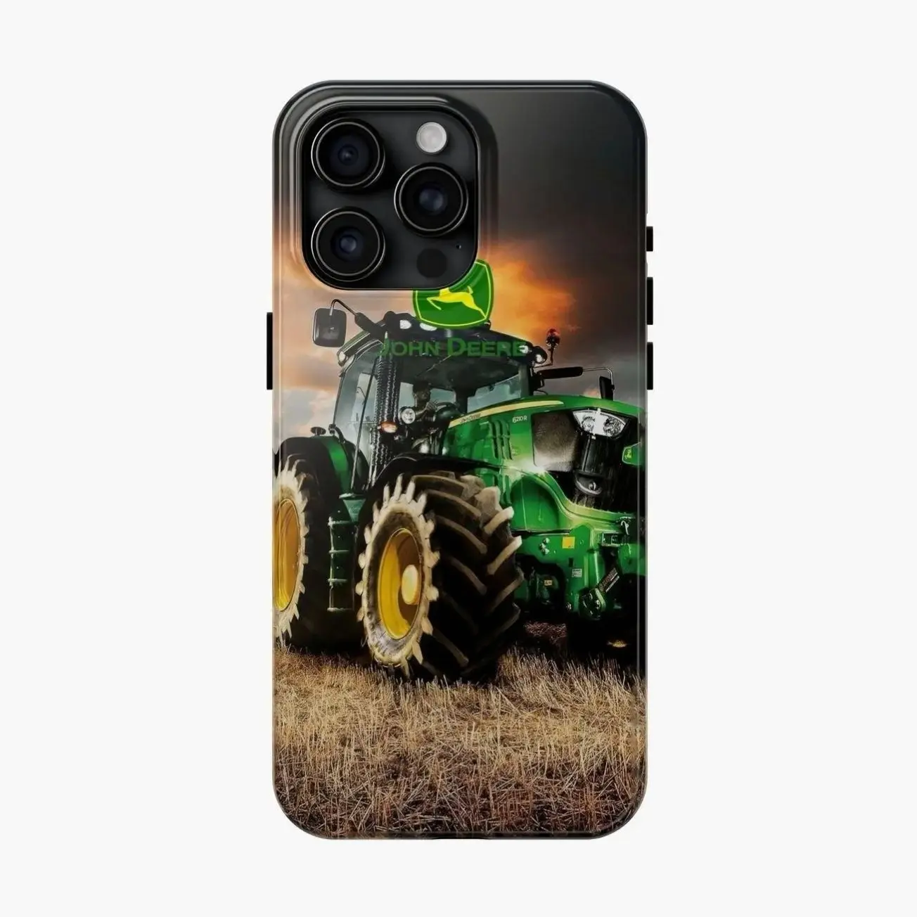 Green Tractor John Deere Tough Phone Case Compatible with iPhone 7, 8, X, 11, 12, 13, 14, 15, 16 17 & Samsung Galaxy S21, S22, S23 & S24 S25 series R