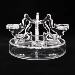 Clear Acrylic Seven Star Array Bracket Stand Chakra Crystal Stone Display Rack