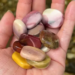 Reiki Attuned Polished Mookaite Flat Stone Crystal