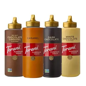 Torani Puremade Dessert & Drink Sauce Variety Pack, Chocolate Caramel, Dark Chocolate, White Chocolate & Caramel, 16.5 fl oz (Set of 4)