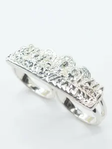 14k Silver Plated Last Supper Double Ring Religious Finger Ring, Unisex Jewelry, Blessing Gift, Trendy Fashion Accessory