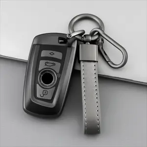 Premium Titanium Gray TPU Car Key Fob Case Cover with Keychain for BMW 1, 3, 5 Series, F20, F30, G20, F31, F34, F10, G30, F11, X3, F25, X4, I3, M3, M4 - Accessories for Car Keys, Car Key Accessory