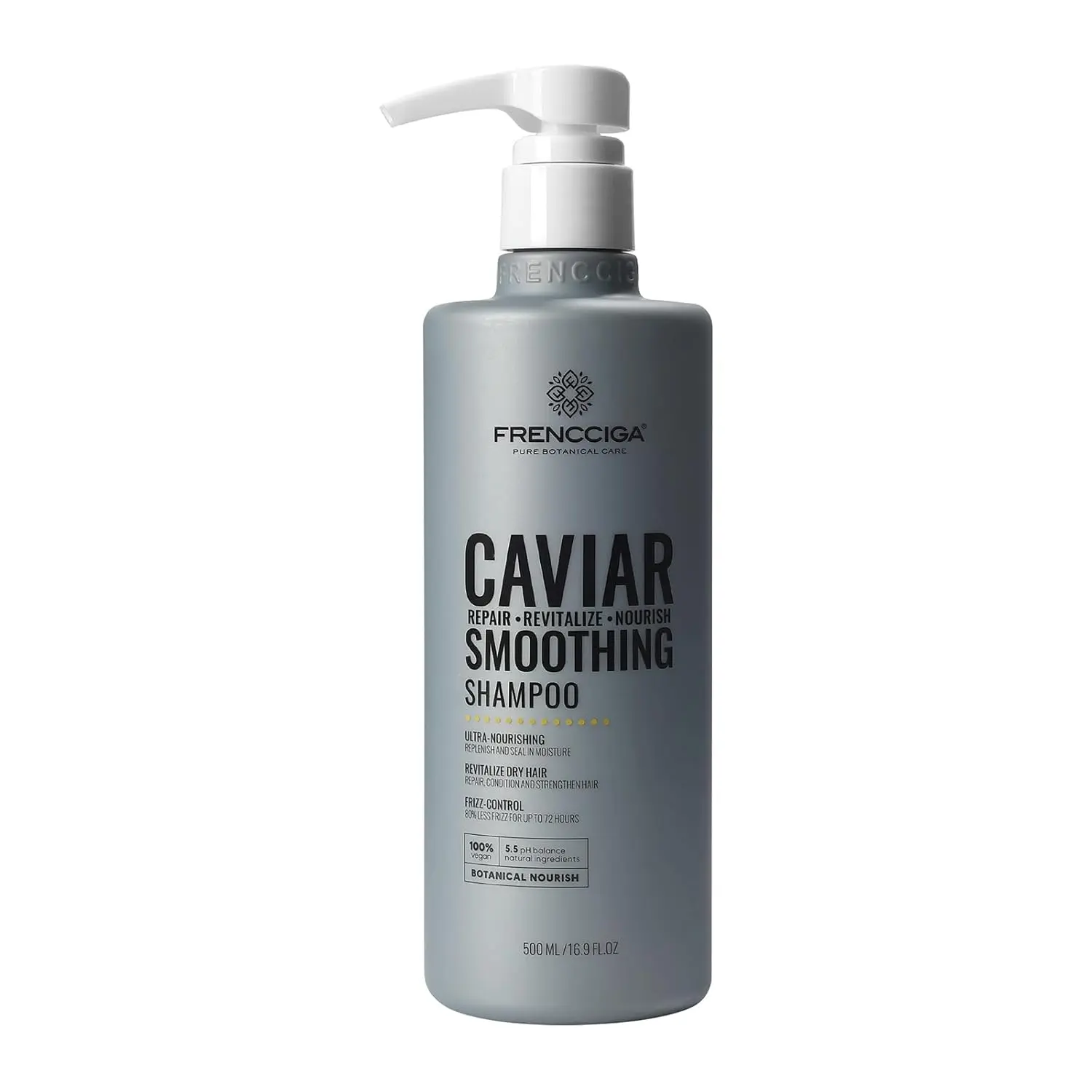FRENCCIGA Caviar Anti-Aging Replenishing Moisture Shampoo - Hydrating Dry, Damaged Hair Restores Moisture, Adds Shine Protects from Color Fade & Future damage 16.9 oz