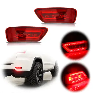 2pcs Red Lens Rear Bumper Tail Brake Lights For Jeep Grand Cherokee WK2 Compass Dodge Journey 2011-2020, Replace OEM 57010720AB 57010721AB
