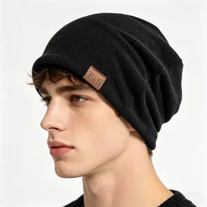 Men's summer thin knitted woolen hat, cold hat, turban, spring and summer men's bald cap, couple style, four seasons, women's outdoor sports warm hat