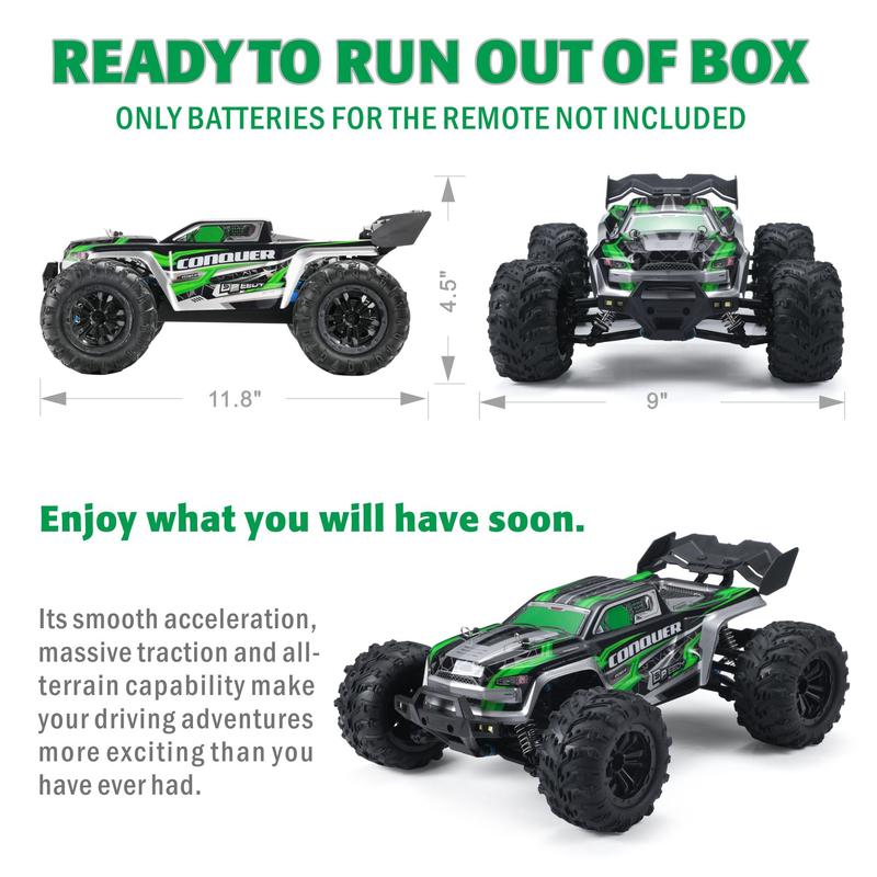 1:16 Full Scale RC Cars, 50 km/h 4WD Off-Road RC Truck with LED Front Lights and Rechargeable Batteries, High-Speed Drift Monster Truck, Perfect Birthday Gift for Kids Aged 8 and Up Remote Control Crawler Remote Control Kart