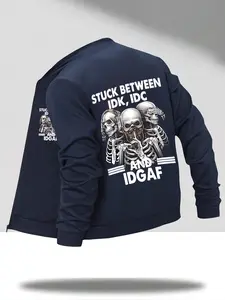 Men's American Casual Stand Collar Fitted Long Sleeve Jacket Skull Pattern, Trendy Streetwear Outerwear Coats for Daily and Parties