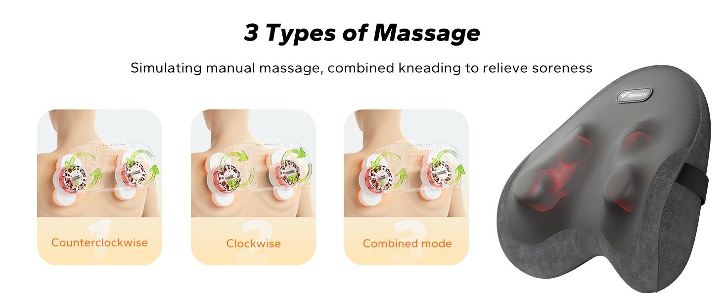 MERACH Portable and Powful Shiatsu Heated Back and Neck Massage Multifunction Deep Tissue Pillow for Back Shoulders Legs Foot Body Muscle Pain Relief Use at Home Car Office TikTokShopBlackFriday SpringStatements