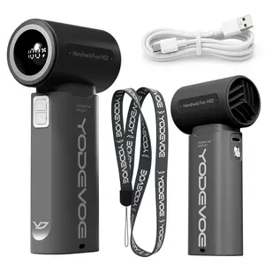 Yodevoe Handheld Fan, Turbo Powerful Airflow, Stylish Mini Pocket Fan, 100 Wind Speed ​​Settings, Up to 15 Hours of Battery Life, Rechargeable Portable Fan, Suitable for Travel and Office Use, Includes Lanyard and USB Type-C Charging Port
