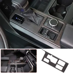 1-piece ABS oak wood grain car gear shifter scratch protection panel (4 holes) suitable for 2022+ Toyota Tundra/Sequoia