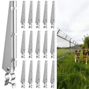 15 Pack Barbed Wire Arm for /8" Chain Link Fence, Galvanized Steel Fence Height Extender for Garden Outdoor, for Outdoor Fences to Increase Height and Pets Jumping Off