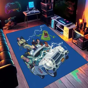 Ghostbusters 08 Animated Print Carpet, Home Living Room, Bedroom, Office Chair Under Carpet, Gift for Family and Friends, Christmas Decorative Carpet