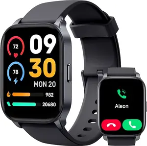 TOOBUR 2.01" Smart Watch for Men Women with Smart Voice Assistant, BT Answer&Make Calls, IP68 Waterproof Swimming Fitness Tracker Smartwatch with 100 Sports, Sleep/Activity Tracker, Pedometer, Step Calorie Counter, Compatible Android iPhone
