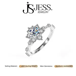 ��#1110��1ct Round Brilliant Cut Real Synthetic Moissanite Ring S925 Sterling Silver