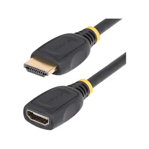 StarTech 18in 0.5m HDMI 2.0 Extension Cable High Speed HDMI Port Saver Cable 4K 60Hz HDMI Male to Female Extension Adapter Cord HD2MF18INL