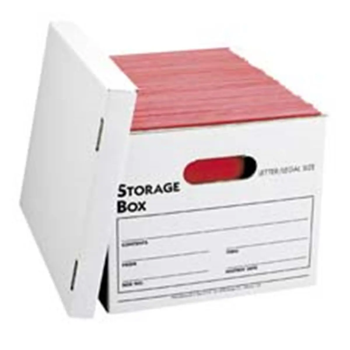 Business Source Office Stacking File Boxes with Lids (12-Pack), White Letter-Legal Size Document Organizer Storage, 12in x15in x10in, 350 lb Capacity, 65% Recycled Material