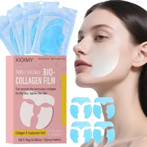 12pcs Bio-Collagen Face Mask Set, High Moisturizing Effect, Low Allergen, Fragrance-Free, for Forehead & Cheeks, Skin Tightening Care