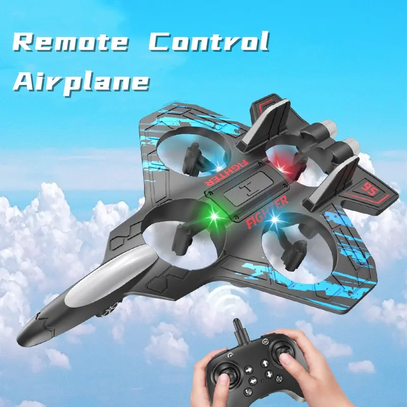 Remote Control Airplane,1 Count 4-axis Sliding Airplane with Remote Control, Foam Glider Model Toy, Outdoor Electric Remote Control Toys for Christmas & Birthday Boy Gift