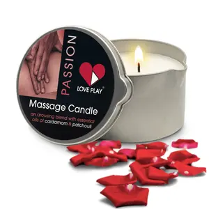 LOVE PLAY Passion Massage Oil Candle - Vegan Moisturizing Body Oil with Essential Oils for Pure Relaxation & Home SPA - 6.76oz