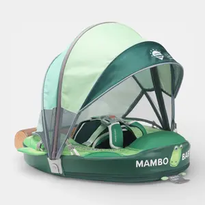 Heccei FoamCore Ultra Safety Crocodile Baby Float for 3M-2Y I UPF 50+ Removable Canopy