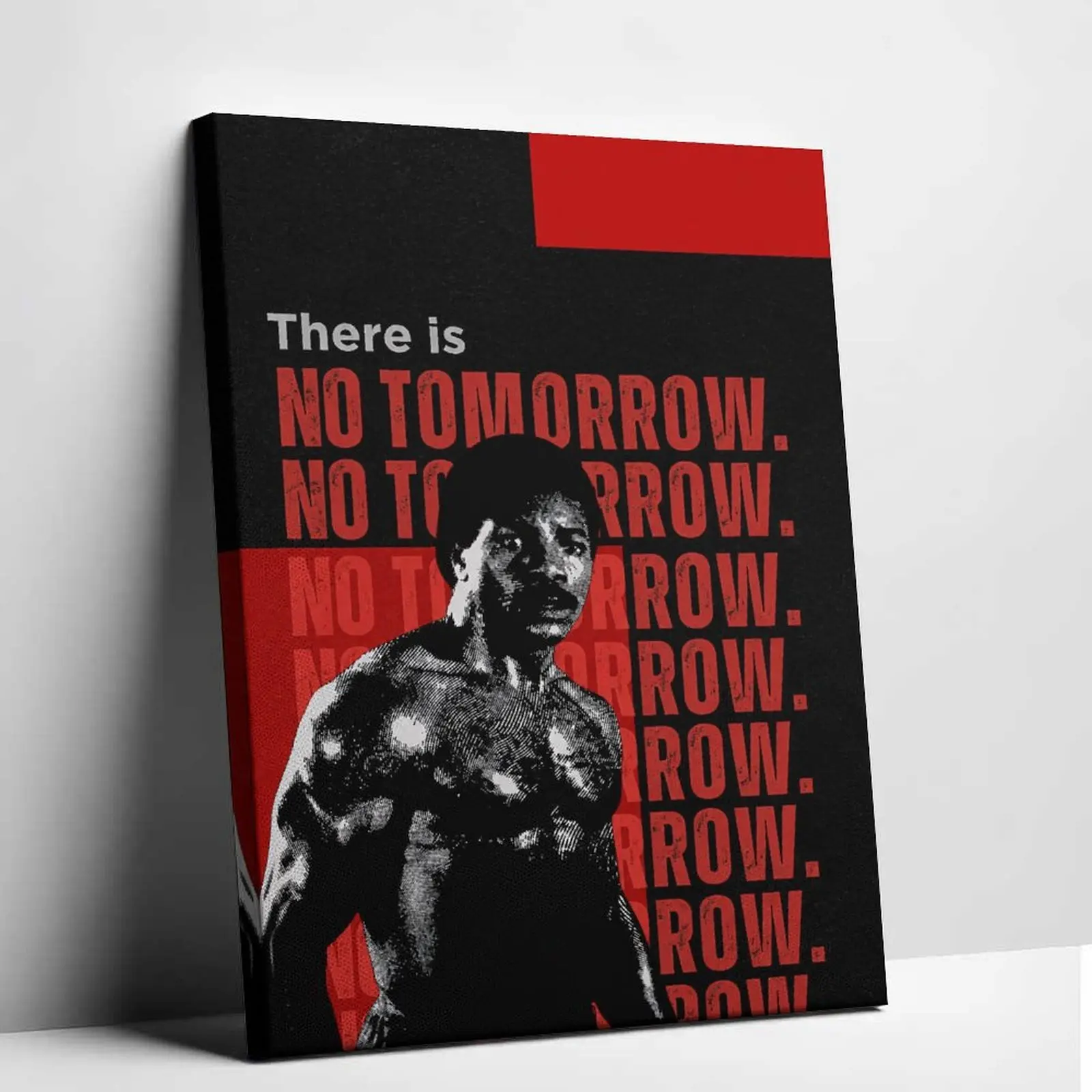 Apollo Creed There Is No Tomorrow Canvas Wall Art Rocky Motivational Quote Poster Gym Fitness Painting Print Workout Room Aesthetic Decor Cool Man Cave Bedroom Living Room Picture Artwork