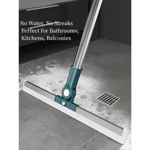 3 in1 Multifunctional ,1 CountHome Retractable Silicone Floor Squeegee Bathroom Glass Floor Squeegee,  Mop All Surface Sweeper And Squeegee For Wet and Dry Cleaning Dust,Pet Hair Tile,Dirt,Liquids,Hardwood Floors.