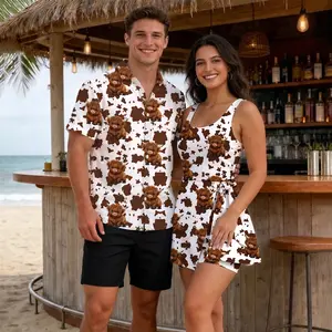 Colorful Fishing Lures 2026 Vacation Couple Set Dress and Shirt Hawaii, Ocean Angler Matching Apparel For Men Women, Summer Holiday Gift Idea For Couple | 030426.R0741.ID01