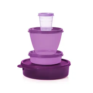 Little Bit of Everything Set; 2 oz, 4 oz, 1.5 c, 1.75 cup container; Compact and convenient, are perfect for snacks, sauces, fruit. Leak-proof, durable, and easy to carry