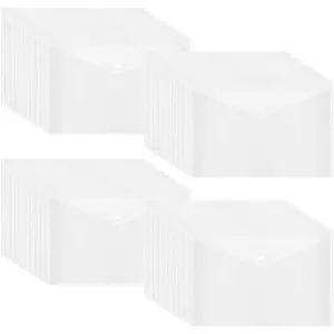 40 Pcs Clear Plastic Envelope with Snap Button Closure Waterproof Transparent File Folders for Documents A4 Letter Size for School and Office Supplies