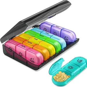 Weekly Pill Box Organizer, Supplement Organizer, 7-Day 21 Compartment Design, Durable & Portable Storage Solution for Daily Medications