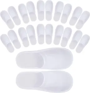 Bulk Pack 24 Pair Disposable House Slippers for Men & Women, 11 Inch Depth, 4 Inch Foot Width, Ideal for Bathing, Personal Use