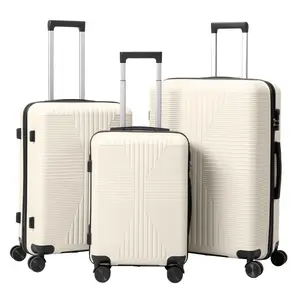 Pinehome 3 Piece Travel Luggage Sets 20/24/28 Inch, Durable PP Hardshell Suitcase with Top & Side Handles, Built-in Lock