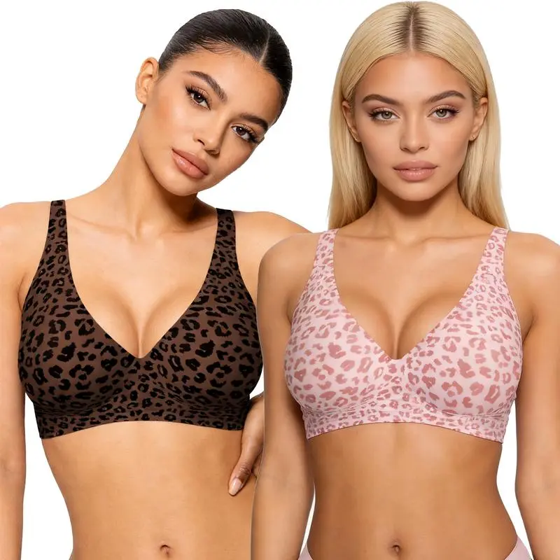 1-2 Pack Women Seamless Lift Bra Wireless Push Up No Underwire Full Coverage Plus Bras Comfort Supportive Sports