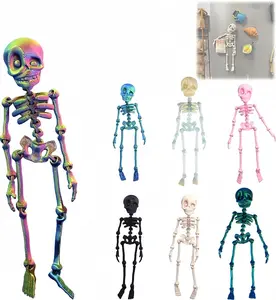 Poseable Skeleton Fridge Magnets - 3D Printed Articulated Movable Joints, Funny Goth Skull Refrigerator Magnets for Halloween Decor, Unique Gift for Halloween & Christmas, Office, Locker, Kitchen Decor - Decoration