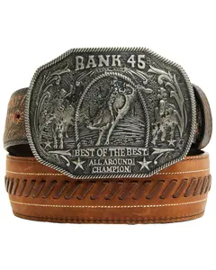 Rank 45 Men's 45&Reg; Brooks Tooled Leather Buckle Belt - Rmafa24bt1-Bn