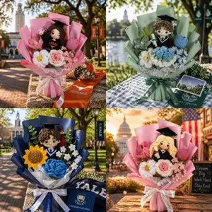 Crochet Graduation Bouquet 2026 | 4 Latest Cute Trending Designs | Custom Graduate Doll & Flower Keepsake Gift for Daughter, Best Friend & Graduation Celebration