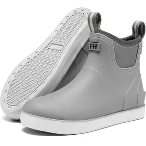 Rubber Garden & Fishing Boots for Boating,Women's Deck Boots, Waterproof Ankle Rain Boots with Anti-Slip Traction, Camping, Farming & Outdoor Work Footwear Walking Shoes Girl Bridal Black