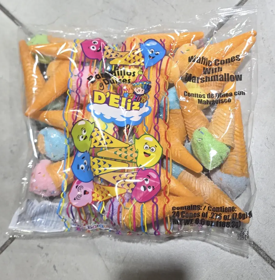 D'Eliz Waffle Cones with Marshmallow 24 Pieces 2.75 oz Each Fun & Delicious Treats for Kids