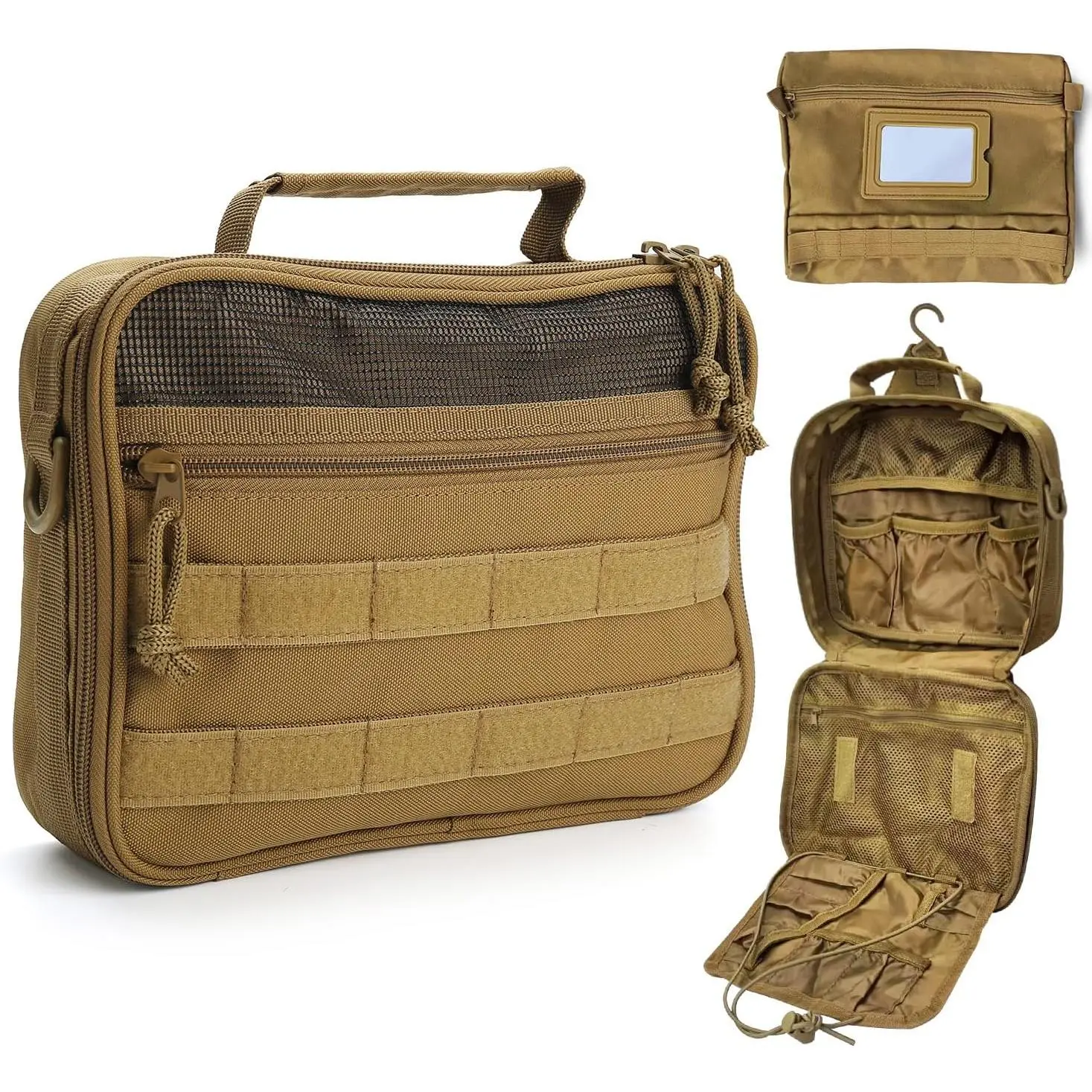 Mens Toiletry Travel Bag Toiletry Bag Travel Toiletry Bag Men Hanging Toiletry Bag for Men Toiletry Bags for Traveling Mens Dopp Kit for Travel Shaving Bag for Men Travel Khaki Yifanyou Sports