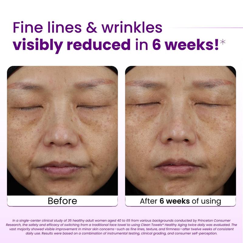 Clean Skin Club Healthy Aging Clean Towels XL 50 Count Glycerin Infused Anti Aging Makeup Remover Dry Wipe Smooths Fine Lines Wrinkles in 6 Weeks Gentle Cleansing